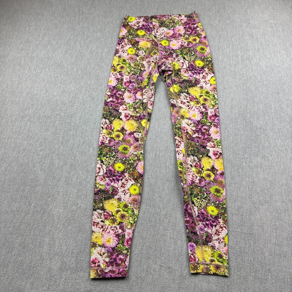 Lululemon Leggings Womens 4 Floral Wunder Under High Rise Tight 28" Workout Gym